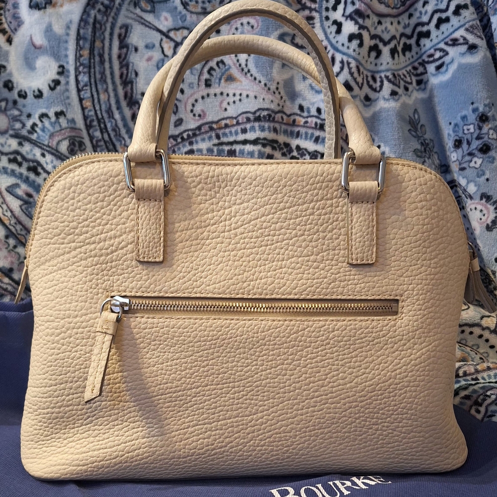 Dooney & Bourke Cream Leather Satchel - Picture 2 of 7